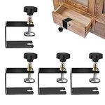 4pcs Drawer Front Installation Clamps, Cabinet Installation C Clamp Woodworking Hardware Jig Cabinet Face Frame Clamps for Easy and Fast Installing(Black)