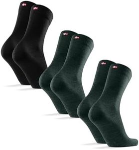 DANISH ENDURANCE Merino Wool Socks Mens, Thermal Premium Mens Socks for Business, Moisture-Wicking, Breathable Comfort, 3 or 5 Pack, Multicolour (1xBlack, 2xDark Green), 9-12