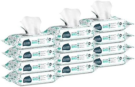 Seventh Generation Baby Wipes, Free & Clear Unscented and Sensitive, Gentle as Water, Refill, Pack of 12 (Total 768 Count)