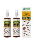Herbal Strategi – JustOut Herbal Ant Repellent | Room Spray | Completely Herbal | Ant Repellent Spray | Made with Lemongrass, Cedarwood & Neem| Eco-friendly & Biodegradable | Irritant-Free, Chemical-Free |Baby-Safe, Skin-Safe, Plant-Safe | 100mL (Pack of 2)