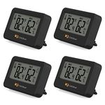 4PCS Mini Digital Hygrometer and Thermometer,Reptile Thermometer with Magnetic & Tablestand, Indoor Temperature and Humidity Meter Gauge for Humidors Greenhouse Garden Cellar Closet Guitar Case