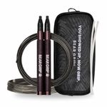 BEAR GRIP Elite Speed Skipping Rope for Adults – Jumping Speed Rope for HIIT, CrossFit, Boxing, MMA, Home Workout, Fat Burning – Fitness & Gym Equipment for Men and Women - Dark Purple