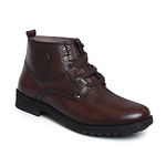 Zoom Boot for men Leather High Ankle Formal Casual Boot With Laces for Adults Super comfortable with Lightweight and Slip Resistant Sole A-4701 (Brown)