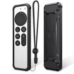 Fintie Protective Case 2021 2022 - Soft TPU Lightweight Anti Slip Shockproof Cover for for apple tv 4K / HD siri remote Controller (2nd Gen / 3rd Gen), Black