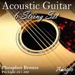 Adagio Pro Light Acoustic Guitar Strings Full Set/Pack - Gauge 11-50 Phosphor Bronze