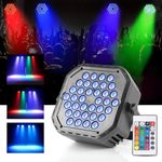 Gesto RGB Stage Par Light -DJ Light with Remote Control | UV 6in1 Color Uplightning Led Lights | Color Changing Party Disco Lights for Home Party,Birthday Party,Disco Show,Diwali Lights,Events(36 Led)