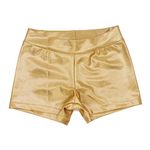 Girls Dance Shorts Gymnastics Shorts Athletic Sparkle Glitter Tumbling Bottoms Gold 11-12 Years