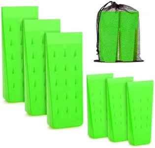 UNCO- Tree Felling Wedges with Spikes, 5.5" & 8", 6 pcs, Green Wedges with Storage Bag, Splitting Wedge, Plastic Wedges for Tree Cutting, Logging Tools and Equipment, Chainsaw Wedges for Trees