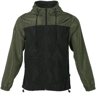 YUBIKWETE Superlight Breathable Windbreaker Jacket - Ideal for Outdoor Activities and Daily Commutes - Men's Lightweight Hooded Jacket, L-Olive Black