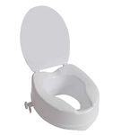 Aidapt 150mm (6") Elevation Raised Comfortable Toilet Seat with Lid Easy Fit White