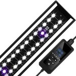 LED UVB Light for Reptiles, 16 inch UVA UVB Reptile Light Fixture with 4 Auto Ferguson Zone Modes & Dimming, 15W Aluminum Smart Habitat Lamp for Bearded Dragons, Turtles, Snakes, Leopard Geckos