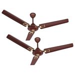 ACTIVA 1200 MM High Speed 390 RPM BEE Approved Anti Dust Coating Apsra Deco Ceiling Fan- 2 Year Warranty Pack of 2 (Brown)