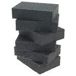 Coral 74300 Essentials Abrasive Sanding Sponge Blocks with Wet or Dry Fine Medium and Coarse Grits 6 Piece Pack Set, Black, Set of 6