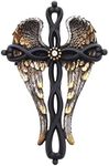 Top Brass Angel Wings Wall Cross - Spiritual Jesus Art Sculpture