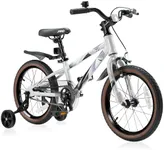 JMMD Kids Bike for Ages 4-12 Years Old Boys Girls, 14 16 18 Inch Kids Bike with Training Wheels & Kickstand, Kids Bicycle for Toddlers and Kids with Handbrake (18 silverpurple)