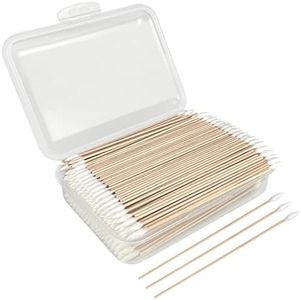 6 Inch Pointed Tips Cotton Swabs - Long Wooden Stick Cotton Buds Pointed Cotton Swabs With Case - Cotton Tipped Applicators For Makeup, Cleaning Gun, Electronics, Hard To Reach Area(400 count)