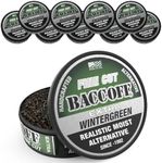 10 Cans, BaccOff Extra Wintergreen Fine Cut, Premium Tobacco Free, Nicotine Free Snuff Alternative