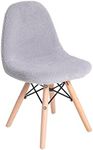 Flash Furniture Zula Kid's Modern Padded Faux Faux Shearling Accent Chair - Padded Gray Faux Shearling Upholstery - Beechwood Legs