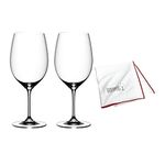 Riedel Vinum Cabernet Sauvignon/Merlot (Bordeaux) Glass (2-Pack) with Large Microfiber Polishing Cloth Bundle (2 Items)