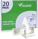 20 Pack Cabinet Locks Child Safety Latches - Vmaisi Baby Proofing Cabinets Drawers Lock - Upgraded Stronger Adhesive Easy Installation - No Drilling