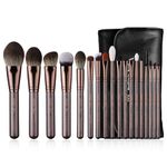 Professional Makeup Brush Set,Eigshow Makeup Brushes Perfect for Foundation Face Powder Blending Blush Bronzer Eyeliner Eye Shadow Brows with Case(PRO 18pcs Coffee)
