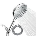 SparkPod Handheld Shower Head - High Pressure Rain Shower with 6-Inch Face - Perfect for Long Thick Hair - Easy Tool-Free Installation - Leak Free Hose - Ergonomic and Lighweight - Chrome