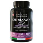 Bandini® Kre-Alkalyn® 240 Capsules - Buffered Alkaline Creatine - for Training, Sport, Gym and Pre Workout - 100% Vegan - Kre Alkalyn Based on buffered Creatine Monohydrate - Produced in Italy