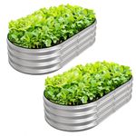Premium Galvanized Raised Garden Bed Kit - 4x2x1ft Metal Planter Box for Vegetables, Herbs, Fruits, and Flowers - Outdoor Growing Solution with Easy Assembly - Sturdy and Durable Design 2Pack