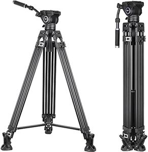 INNOREL VF80 Video Tripod System Tripod & Fluid Video Head Kit 188cm Professional Heavy Duty Aluminum Twin Tube Tripod with F60 Fluid Head Mid-Level Spreader Max Load 12KG DSLR Camcorder(VF80+F80)