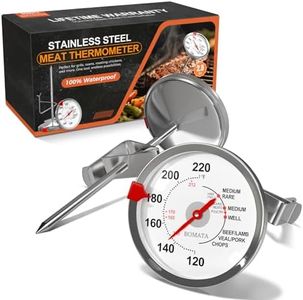BOMATA 2 Pack Stainless Steel Meat Thermometer Oven Safe, Leave in Probe Food Thermometer with 2.5-in Extra-Large Dial, NSF Certified, for Cooking, Steak, Chicken, Turkey, Beef, Pork, Lamb