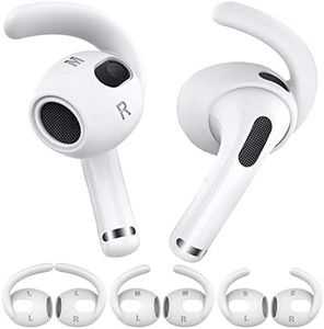 AHASTYLE AirPods 3 Ganci Auricolari Antiscivolo Gommini Auricolari Accessori 3-Paia (S+M+L) [Borsa Aggiuntiva] Compatibile con Apple AirPods 3 2021 (Bianca)