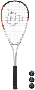 Dunlop Hyper Tour Ti Squash Racket, Protective Cover & 3 Squash Balls