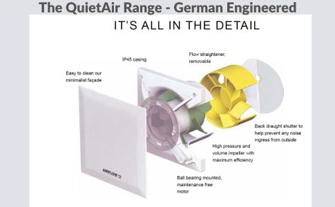 Airflow 100mm Extractor Fan – Quiet Bathroom Ventilation QT100T