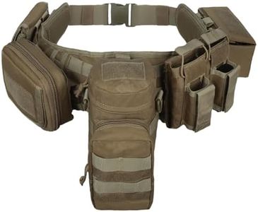 YAKEDA Tactical Battle Belt: Airsoft Belt for men Duty Belt Law Enforcement Utility Belt Police Belt Set 5 PCS (Tan)