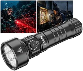 sofirn SD11 Dive Light, 5000LM, CRI 90, Rechargeable Waterproof Flashlight with 660NM Red Light, 3000K-6500K, USB-C, IPX8, with 1/4" Mount, Lanyard, for Underwater Photography, Fishing, Water Work