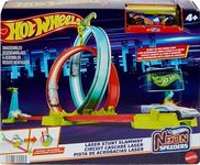 Hot Wheels® Neon Speeders™ Track Set, Laser Stunt Slamway with 1 Hot Wheels® Car, Tri-Colored Track, Connects to Other Sets, Easy Storage