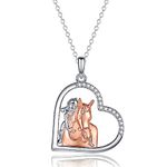 ITESSY Horse Gifts for Girls - Horse Necklace of Girl and Horse Riding Pendant Necklaces, Horse Gifts for Women | Horse Riding Gifts, Horse Charm Jewellery | Pony Necklace Girls, Horse Themed Gifts