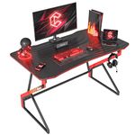 CubiCubi Gaming Desk 100 x 60cm, Computer Desk with Headphone Hook, Gaming Table for Home Office, Simple Assembly, Black