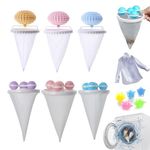Floating Lint Filter for Washing Machine, Pet Hair Remover for Laundry, Reusable Hair Catcher Mesh Bags for Clothes, Dog Cat Fur, Washer Cleaning Accessories (#A*6PCS)