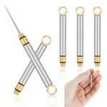 XINYUWIN 3PCS Reusable Titanium Toothpicks, Metal Toothpick,Mini Stainless Steel Toothpick, Portable Toothpicks Fruit Picks Metal Pocket Toothpick for Kitchen and Outdoor (Silver)