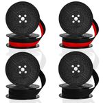 4 Pairs Typewriter Ribbon,Twin Spool Typewriter Ink Ribbon Replacement Pack for Manual Typewriters Compatible with Smith Corona,Royal, Brother, Other Manual Typewriters (Black-Red,Black)