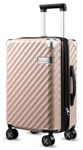 LUGGEX Carry On Luggage for Airplanes, Polycarbonate Expandable Hard Shell Suitcase for Traveling, Pink