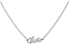 WIGERLON Custom Name Necklace Personalized Pendant 18k White Gold Plated for Women and Girl, Metal