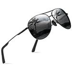 wearPro Polarised-Sunglasses-Mens-Womens-Pilot Sunglasses Unisex UV400 Protection Polarized Sun Glasses Black Sunglasses Unisex Classic Vintage Style Ultralight Shades For Driving (Black)