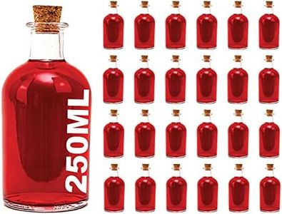 casavetro Bottigliette Vetro con Tappo Sughero - 250 ml - Bottiglia Vuota in Vetro per Vino, Liquore, Acqua, Succo di Frutta, Conserve, Latte, Olio, Birra, Vino, Estratti, Amari (24 x 250 ml)