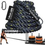 SOHIDAS 50FT Weight Sled Rope Workout Sled Pulling Rope Sled Push Gym Equipment Rope for Weight Sleds for Training, Tire Pulling Workout Fitness Resistance, Football Exercise Equipment for Men & Women
