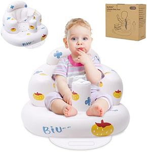 BLIRORA Inflatable Baby Floor Seat, Baby Chair for Sitting Up with Two-Point Harness Column-shaped Airbag Sofa Support for 3-36 Month Olds, Infant Seat Built in Air Pump for Home or Travel