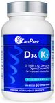 CanPrev - D3 & K2 Vitamin Supplement, 60 Softgels - K2 MK7 D3 Vitamin Supplement - Organic Coconut Oil for Improved Absorption - Helps Build & Maintain Teeth & Bone Health - Cholecalciferol Vitamin D3