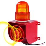 Saladulce Industrial Siren Alarm Horn Strobe Loud Flashing Alarm Siren AC110V 120dB Outdoor Siren Safety Alarm Horn Indoor Warning Siren Light Emergency Waterproof