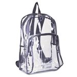 Eastsport - Backpack, PVC Plastic, 12 1/2 x 5 1/2 x 17 1/2 - Clear/Black, 193971BJBLK